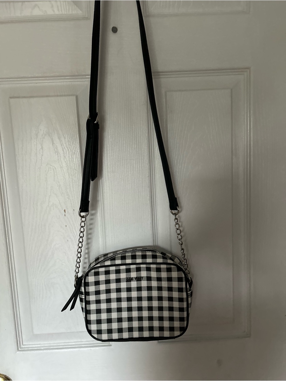 Nine West Black and White Gingham Crossbody Bag - Women Bags